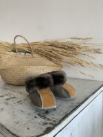 Пинетки из овчины для новорождённых — низкая модель