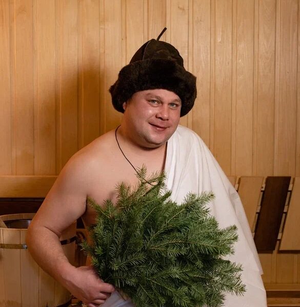 Шапка банная большая (с загибом)