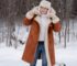 Полушубок рыжего цвета из овчины в полный рост — длина изделия как фактор цены дублёнки из овчины